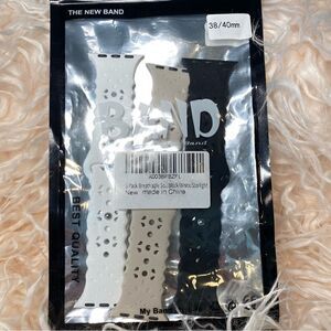 The New Band 3 Pack Breathable Watch Strap 38/40mm Black/White/Starlight